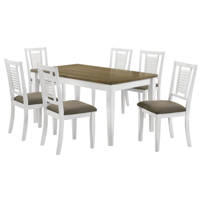 Appleton 5-piece Rectangular Dining Set Distressed White