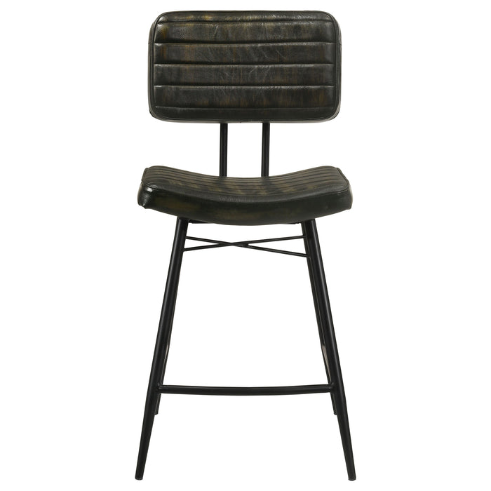 Coaster Partridge Upholstered Counter Height Stools with Footrest (Set of 2) Black