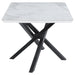 Coaster Paulita Rectangular Dining Table White and Gunmetal Default Title