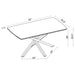 Coaster Paulita Rectangular Dining Table White and Gunmetal Default Title