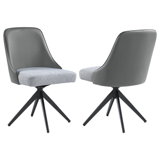 Paulita Upholstered Swivel Dining Side Chair Grey (Set of 2)