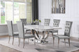 Coaster Kerwin Dining Room Set White and Chrome Grey Set of 7