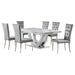 Coaster Kerwin Dining Room Set White and Chrome Grey Set of 7