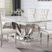 Coaster Kerwin Rectangle Faux Marble Top Dining Table White and Chrome Default Title