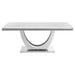 Coaster Kerwin Rectangle Faux Marble Top Dining Table White and Chrome Default Title