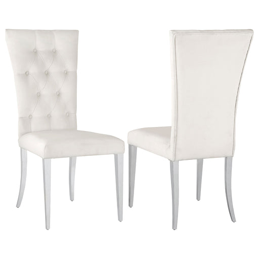 Coaster Kerwin Tufted Upholstered Side Chair (Set of 2) White and Chrome White