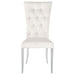 Coaster Kerwin Tufted Upholstered Side Chair (Set of 2) White and Chrome Grey