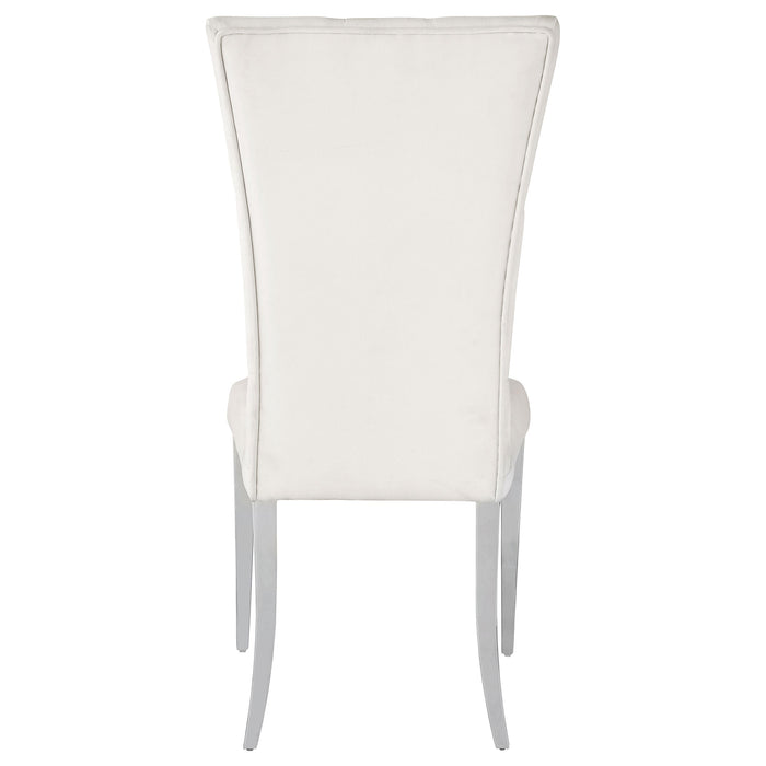 Coaster Kerwin Tufted Upholstered Side Chair (Set of 2) White and Chrome Grey