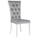 Coaster Kerwin Tufted Upholstered Side Chair (Set of 2) White and Chrome Grey