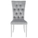 Coaster Kerwin Tufted Upholstered Side Chair (Set of 2) White and Chrome Grey