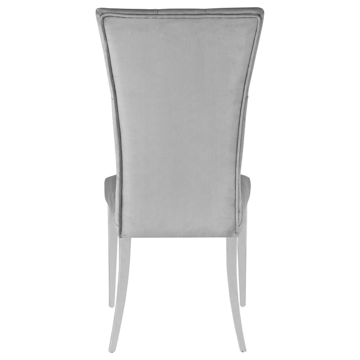 Coaster Kerwin Tufted Upholstered Side Chair (Set of 2) White and Chrome Grey