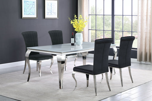 Coaster Carone 81" Rectangular Dining Set Black and Chrome Black