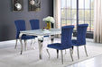 Coaster Carone 61" Rectangular Dining Set Black and Chrome Blue