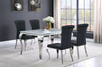 Coaster Carone 61" Rectangular Dining Set Black and Chrome Black