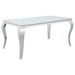 Coaster Carone Rectangular Glass Top Dining Table White and Chrome Default Title