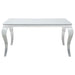 Coaster Carone Rectangular Glass Top Dining Table White and Chrome Default Title