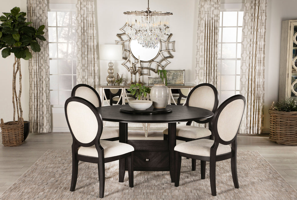 Coaster Twyla Round Dining Set Dark Cocoa and Cream Default Title