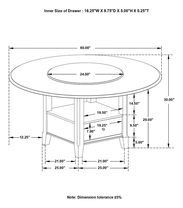 Coaster Twyla Round Dining Set Dark Cocoa and Cream Default Title