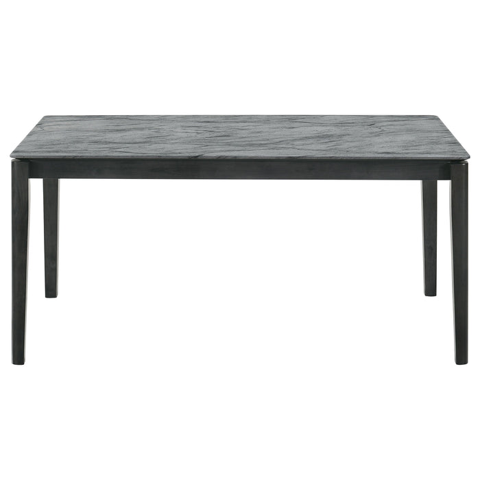 Coaster Stevie Rectangular Faux Marble Top Dining Table Grey and Black Default Title