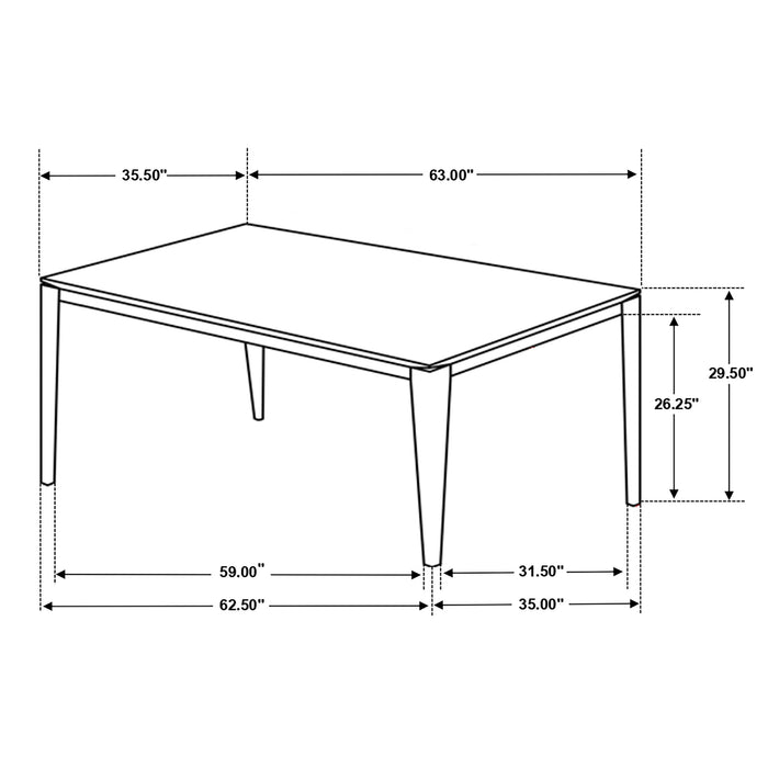 Coaster Stevie Rectangular Dining Set White and Black Set of 7