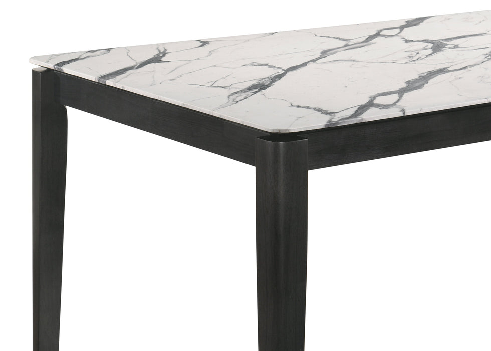 Coaster Stevie Rectangular Faux Marble Top Dining Table White and Black Default Title