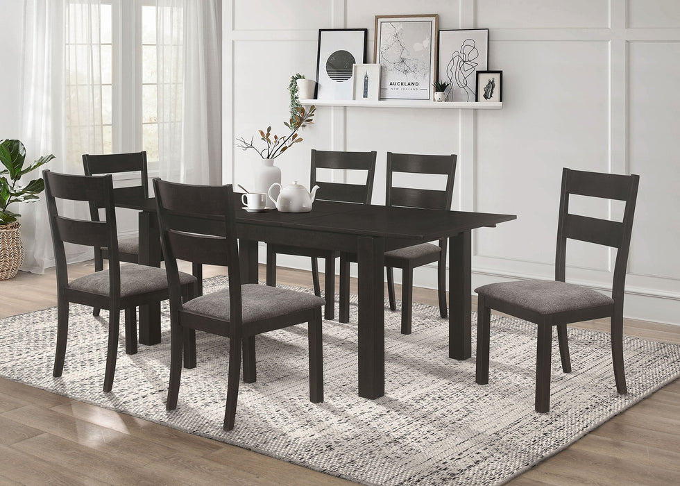 Coaster Jakob Rectangular Dining Set Grey and Black Set of 7