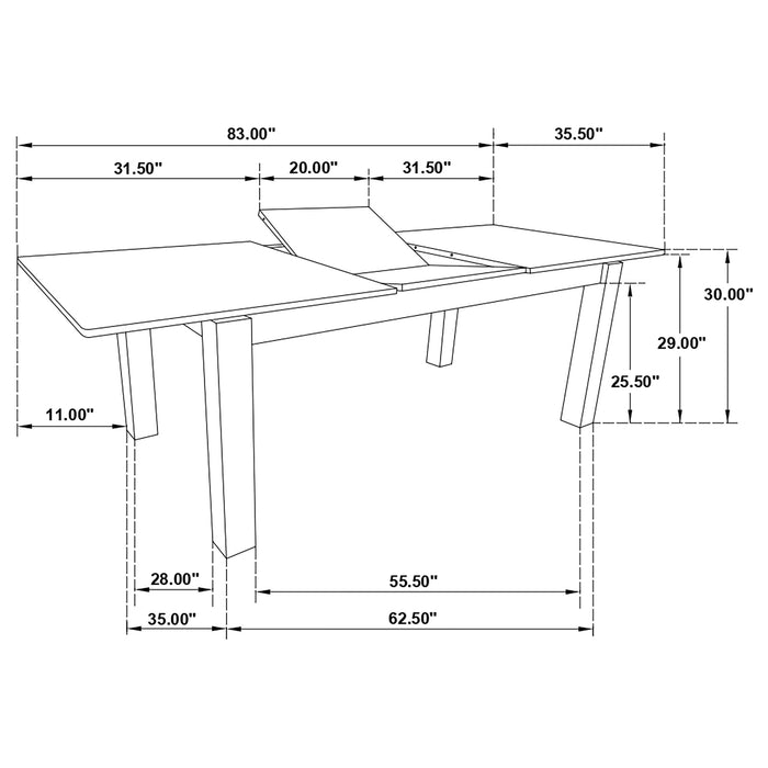 Coaster Jakob Rectangular Dining Table Black Default Title