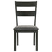 Coaster Jakob Upholstered Side Chairs with Ladder Back (Set of 2) Grey and Black Default Title