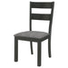 Coaster Jakob Upholstered Side Chairs with Ladder Back (Set of 2) Grey and Black Default Title