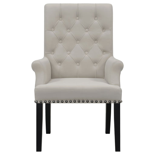 Coaster Alana Upholstered Tufted Arm Chair with Nailhead Trim Default Title