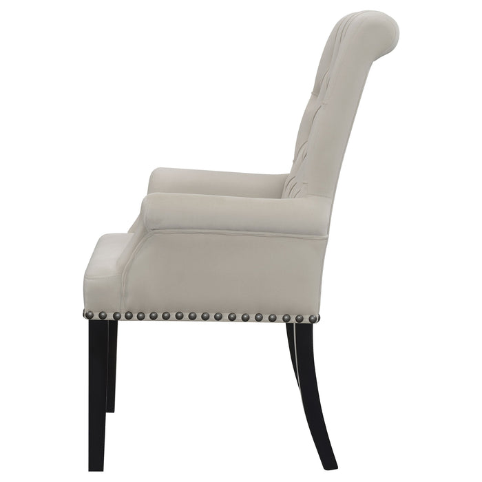 Coaster Alana Upholstered Tufted Arm Chair with Nailhead Trim Default Title