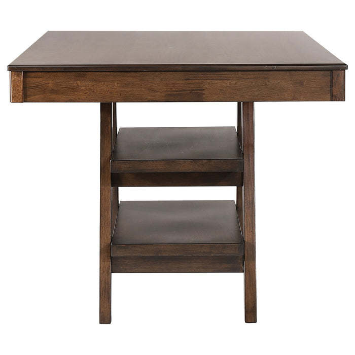 Coaster Dewey 2-drawer Counter Height Table with Open Shelves Walnut Default Title