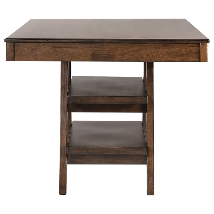 Coaster Dewey 2-drawer Counter Height Table with Open Shelves Walnut Default Title