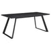 Coaster Smith Rectangle Ceramic Top Dining Table Black and Gunmetal Default Title