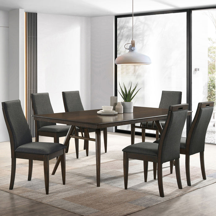 Coaster Wes Rectangular Dining Set Grey and Dark Walnut Set of 5