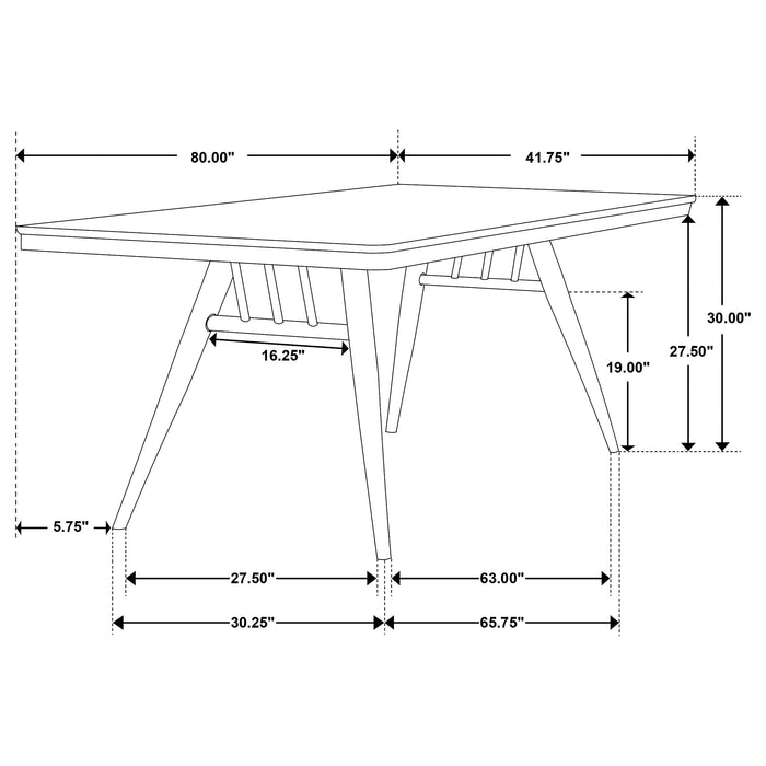 Coaster Wes Rectangular Dining Table Dark Walnut Default Title