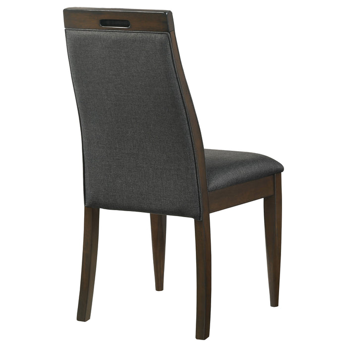 Coaster Wes Upholstered Side Chair (Set of 2) Grey and Dark Walnut Default Title