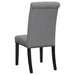 Coaster Sherry Round Dining Set with Grey Fabric Chairs Beige