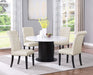 Coaster Sherry Round Dining Set with Grey Fabric Chairs Beige