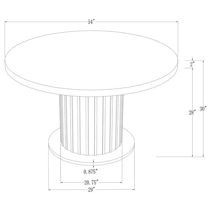 Coaster Sherry Round Dining Table Rustic Espresso and White Default Title