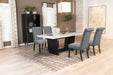 Sherry 5-piece Rectangular Marble Top Dining Table Set Grey