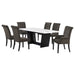 Coaster Sherry Rectangular Marble Top Dining Set Brown and White Set of 7