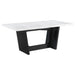 Coaster Sherry Trestle Base Marble Top Dining Table Espresso and White Default Title