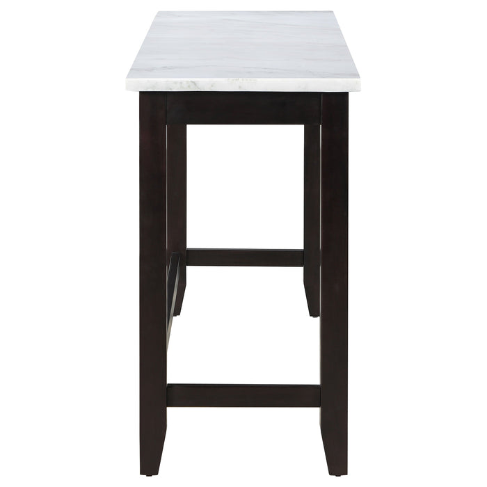 Coaster Toby Rectangular Marble Top Counter Height Table Espresso and White Default Title