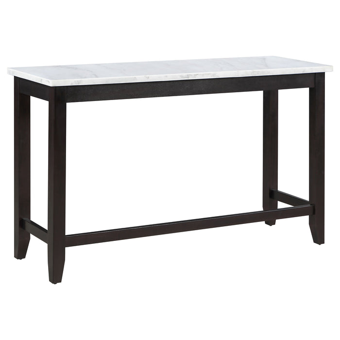 Coaster Toby Rectangular Marble Top Counter Height Table Espresso and White Default Title