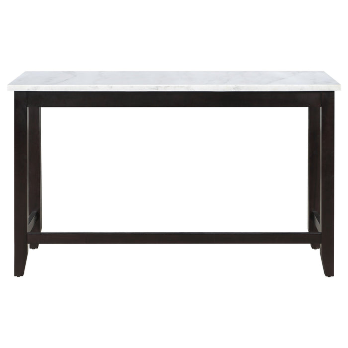 Coaster Toby Rectangular Marble Top Counter Height Table Espresso and White Default Title