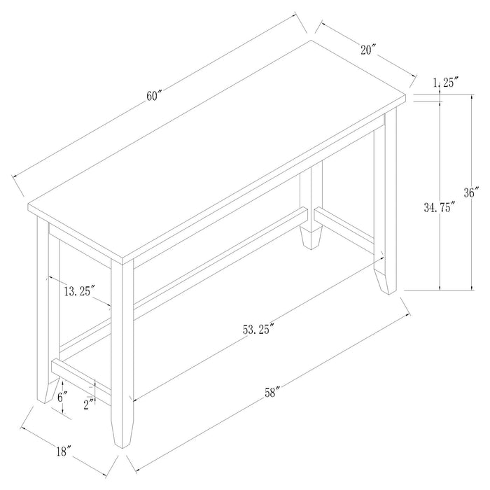 Coaster Toby Rectangular Marble Top Counter Height Table Espresso and White Default Title