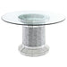 Coaster Ellie Cylinder Pedestal Glass Top Dining Table Mirror Default Title