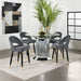 Coaster Ellie Pedestal Counter Height Dining Room Set Mirror and Black Grey