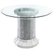 Coaster Ellie Pedestal Round Glass Top Counter Height Table Mirror Default Title